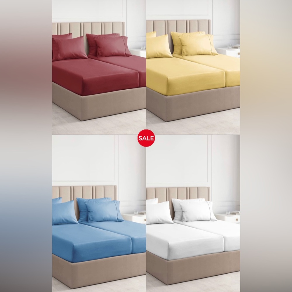 4 PACK Split King Size Sheet Set - 7 Piece Set EACH